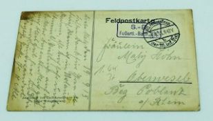 Two WW1 German Military postcards- Humour- Feldpost Fusilier Artillery Battery No.8