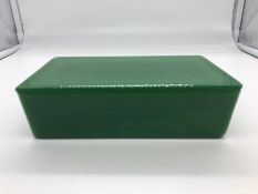 An Art Deco Jade Green Glass Box