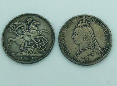 Two 1890 British Crowns