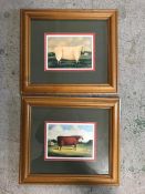A Pair of Paul Kitchin cattle prints.