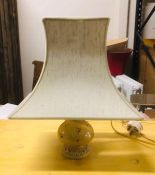 Small hand painted lamp base with shade