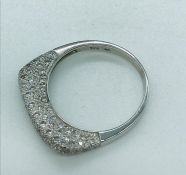 A Pave set Diamond ring in 18ct white gold