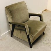 A George Smith contemporary and bespoke armchair in sage green