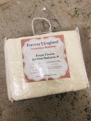 A Superking Freya Cream quilted bedspread by Forever England luxurious bedding (unused)