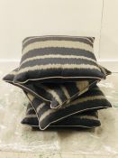 Four Feather filled cushions with hand made covers by Andrew Martin 50cm x 50cm.