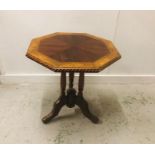 An Octagonal top occasional table with turned supports