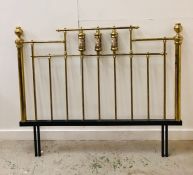 A 5ft Brass Bed Headboard with Chinese porcelain style detail.