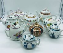 A selection of decorative teapots for the Victoria and Albert Museum by a range of makers