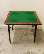 Large card table with green baize top