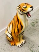 A large porcelain tiger