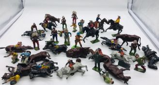A selection of Vintage Lead Toys with a Cowboys and Indian Theme