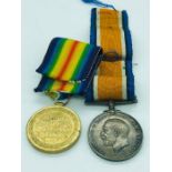 A Great War and Victory Medal for PTE I C Thompson Hamps Reg.