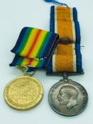 A Great War and Victory Medal for PTE I C Thompson Hamps Reg.