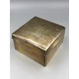 A hallmarked silver cigarette box