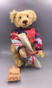 'Chester' Bluebeary Bear 1/10 1996 with glass eyes, pin joints and sparse Mohair.