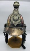 A White Metal presentation fire helmet from 1892 with reference to Windsor Fire Brigade