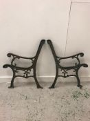 Wrought Iron bench ends with scrolled detail