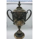 A Large silver cup by Richard and Brown (ECB) hallmarked London 1875 with reference to Windsor