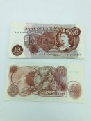24 x 10 shillings notes unc. including some sequential numbers.
