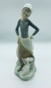 Lladro figurine of a women with a goose