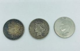 Three US dollars 1921,1922 and 1971