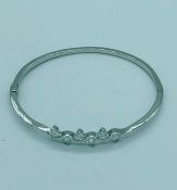 A silver and CZ bangle