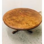 A Walnut breakfast table with a tilt top