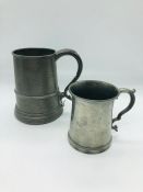 Two old English Pewter tankards by Thomas Williams & Co