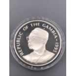 A Silver Proof Twenty Dalasis Republic of Gambia coin