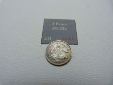 George V three pence 1912 (VF) Australian coin