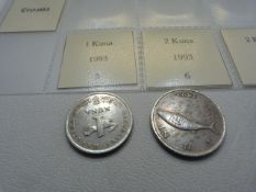 A selection of thirty coins from Croatia of various denominations from 1993 onwards