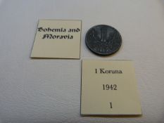 A 1942 1 Koruna from Bohemia and Moravia.