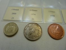 A selection of coins from the Falkland Islands, some silver and silver proof coins, catalogued,