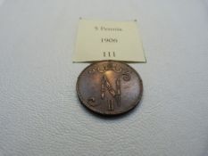 A 1906 5 Pennia coin from Finland (AEF)
