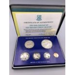 A British Virgin Islands Proof Set 1976 various denominations and some silver