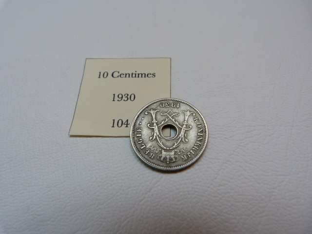 Belgium Ten Centimes 1930 coin Crowned Scrolls (AEF) - Image 2 of 2