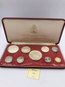 A 1975 Commonwealth of the Bahamas silver coin proof set