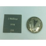 An Irish 1934 2 Shillings silver AVF