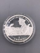 A silver proof 1994 One Crown Isle of Man Coin
