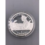 A silver proof 1994 One Crown Isle of Man Coin