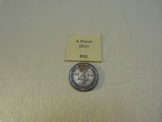 A Great Britain 1824 4 Pence (Groat) silver, P/L George IIII with Crown & Wreath to reverse.
