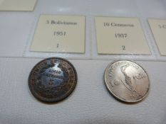 A selection of twenty seven coins from 1885 onwards from Bolivia