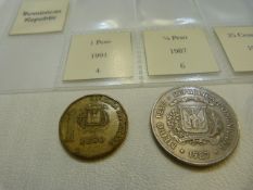 A selection of eighteen coins from the Dominican Republic in various denominations from 1888 to