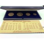 A silver proof set, 1972 Jersey Royal Wedding Anniversary £2.50, £2, £1 and 50p denominations. In