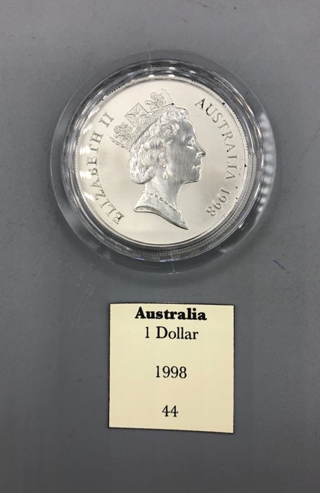 An Australian silver proof One Dollar (1 Ounce)