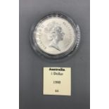 An Australian silver proof One Dollar (1 Ounce)