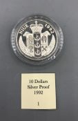 A Silver proof 1992 Cook's Pacific Islands Coin