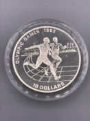 A Silver Proof Ten Dollars Olympic Games 1991 for Niue.
