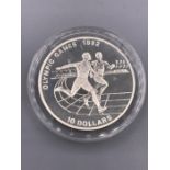 A Silver Proof Ten Dollars Olympic Games 1991 for Niue.