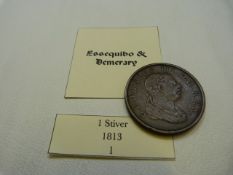 Essequibo and Demerary George III 1813 1 Stiver coin (EF)